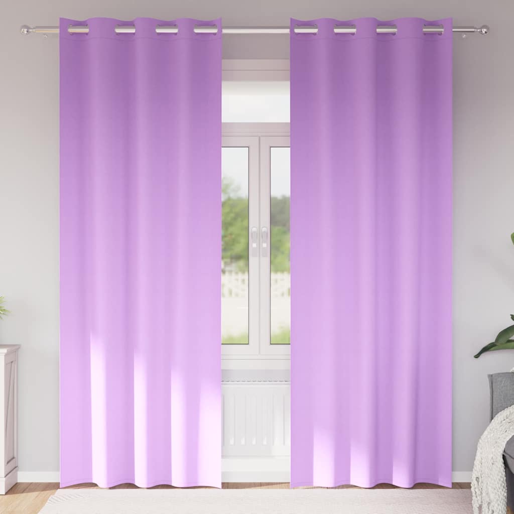 Zavjese za blackout s prstenovima 2 pcs Ljubičasta 245 x 140 cm