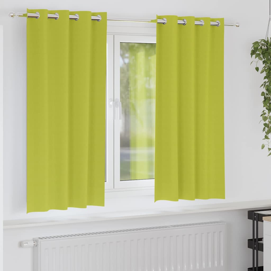 Zavjese za blackout s prstenovima 2 pcs Zelena 175 x 140 cm