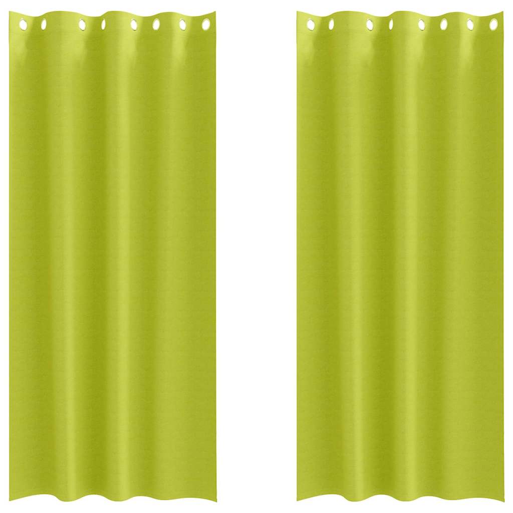 Zavjese za blackout s prstenovima 2 pcs Zelena 260 x 140 cm