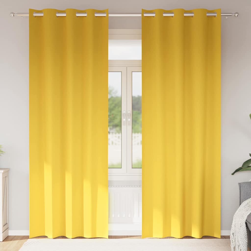 Zavjese za blackout s prstenovima 2 pcs Žuta 225 x 140 cm