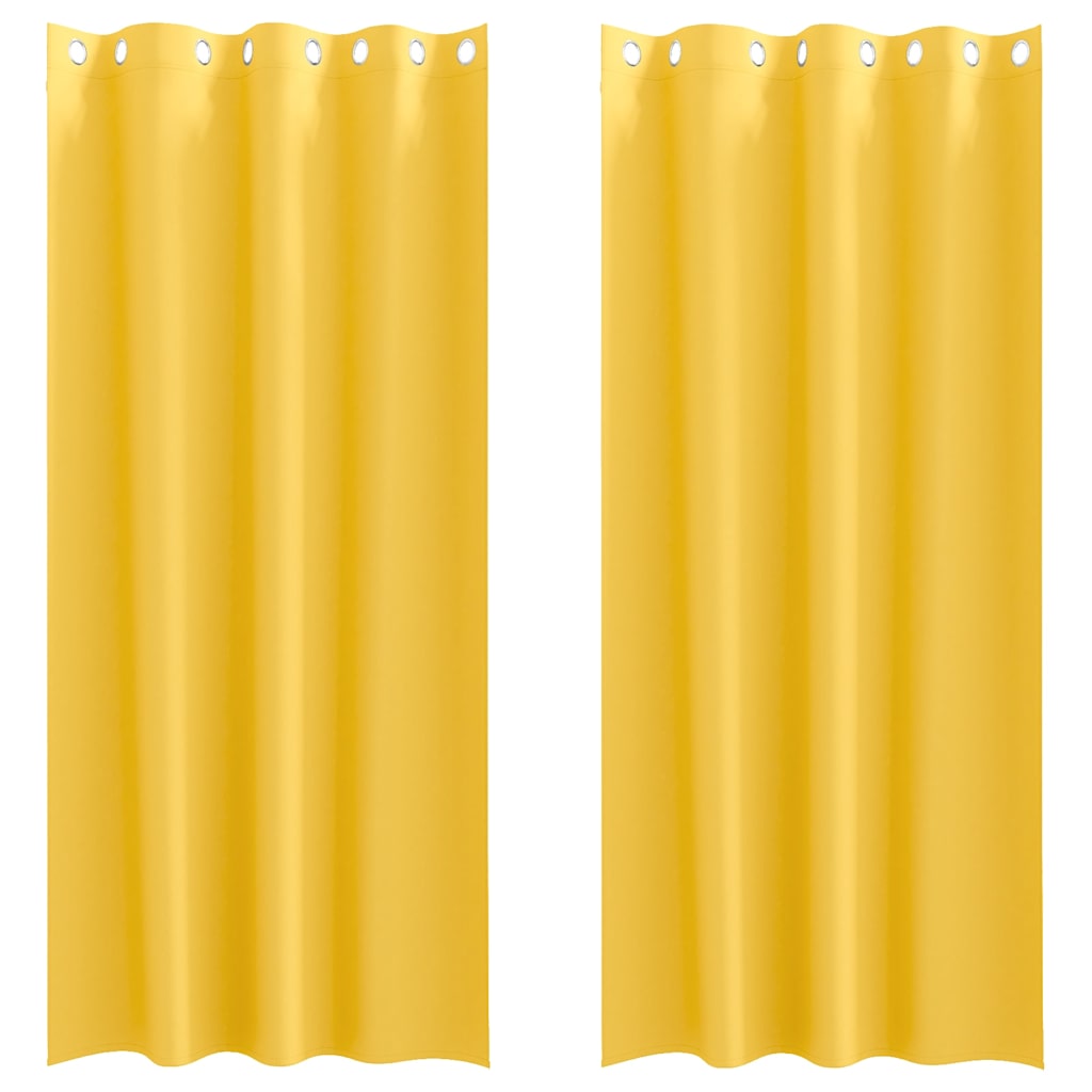 Zavjese za blackout s prstenovima 2 pcs Žuta 225 x 140 cm