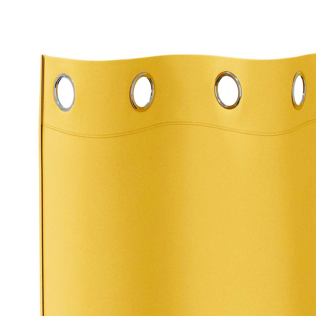 Zavjese za blackout s prstenovima 2 pcs Žuta 260 x 140 cm