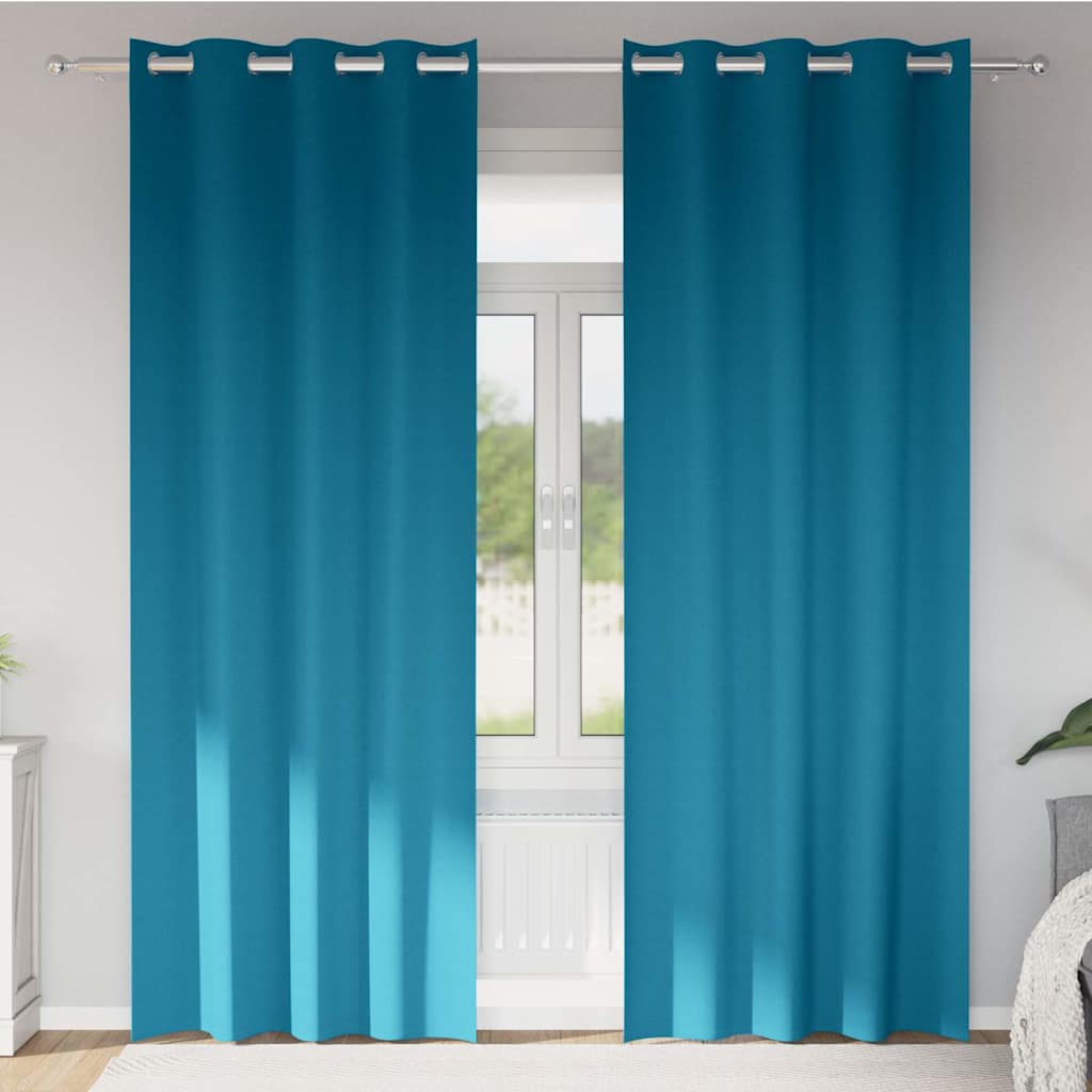 Zavjese za blackout s prstenovima 2 pcs Tirkizna 245 x 140 cm