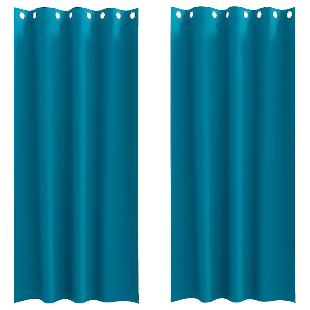 Zavjese za blackout s prstenovima 2 pcs Tirkizna 260 x 140 cm