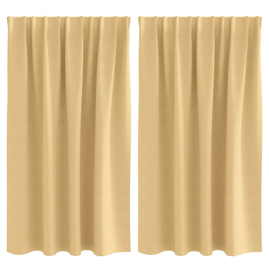 Zavjese za blackout s prstenovima 2 pcs Bež 140 x 140 cm