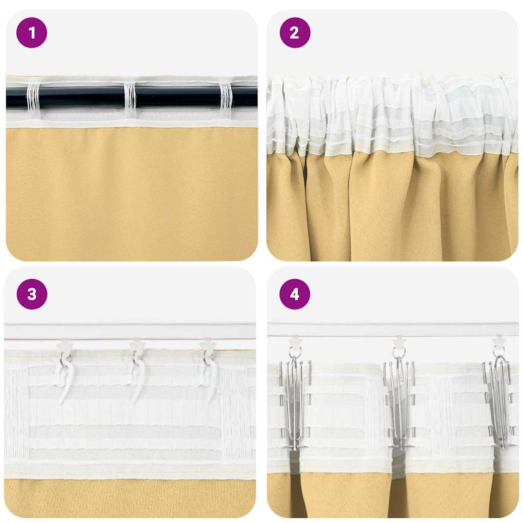 Zavjese za blackout s prstenovima 2 pcs Bež 175 x 140 cm