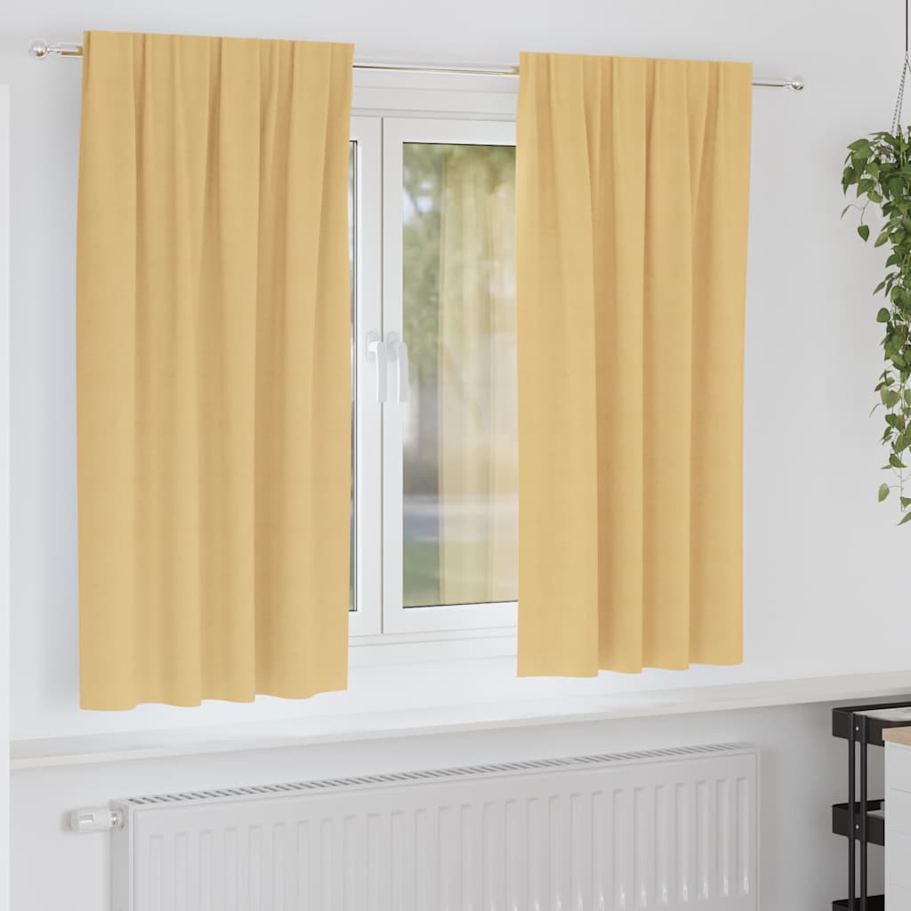 Zavjese za blackout s prstenovima 2 pcs Bež 175 x 140 cm