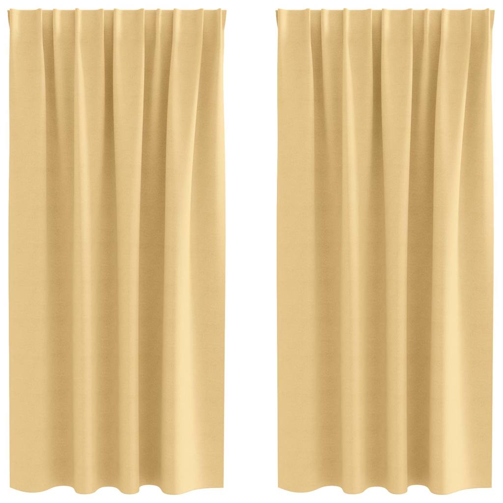 Zavjese za blackout s prstenovima 2 pcs Bež 175 x 140 cm