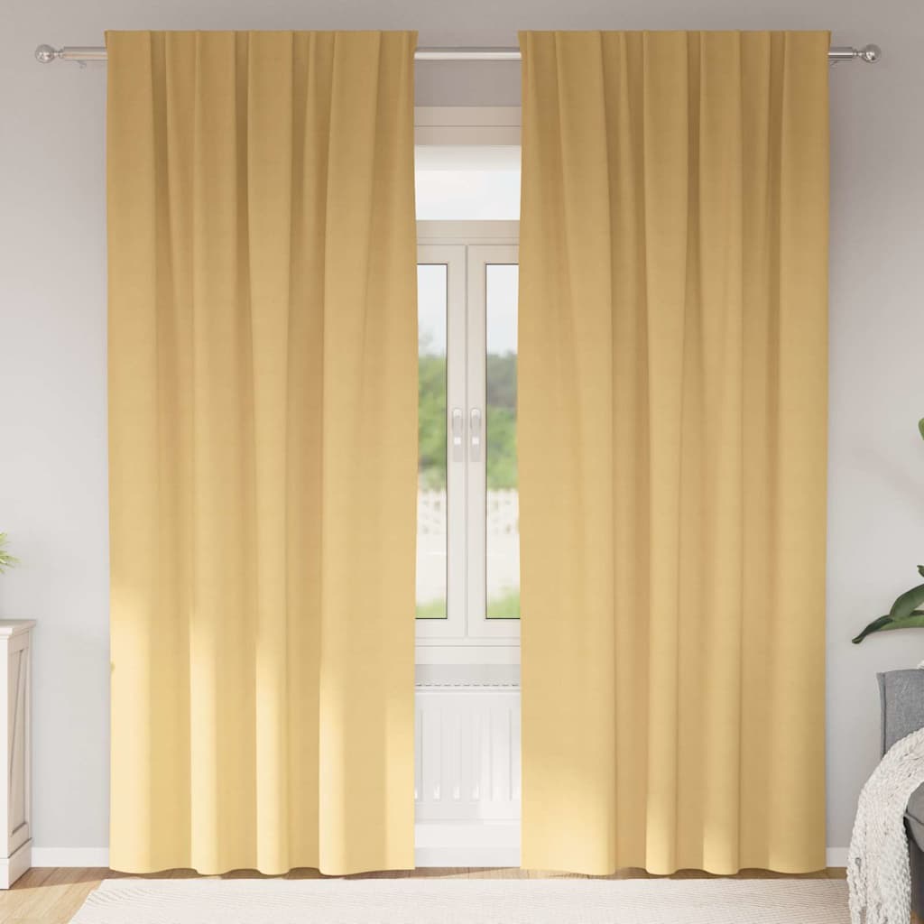 Zavjese za blackout s prstenovima 2 pcs Bež 260 x 140 cm