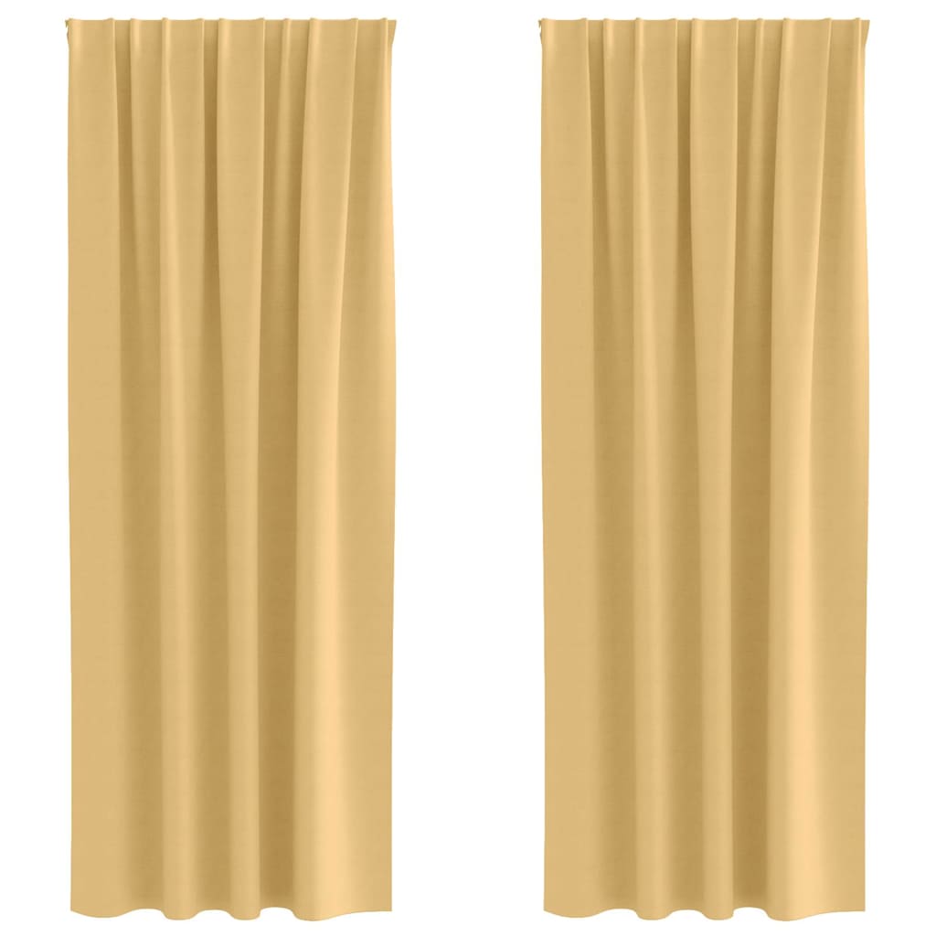 Zavjese za blackout s prstenovima 2 pcs Bež 260 x 140 cm