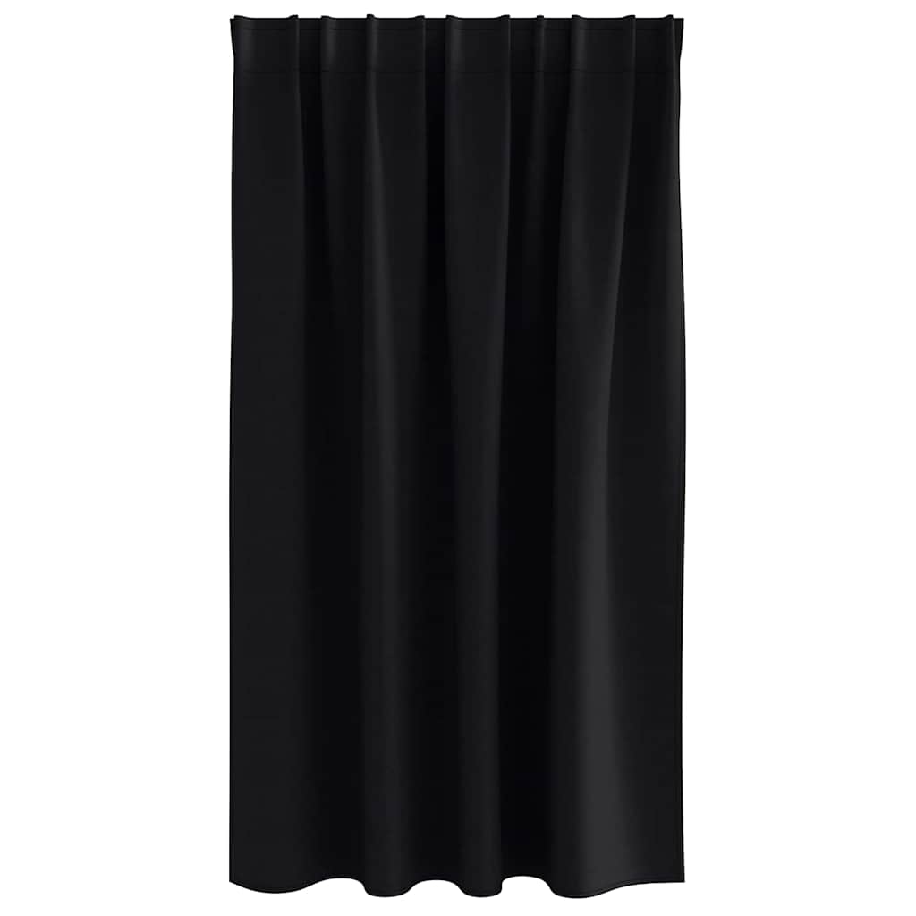 Zavjese za blackout s prstenovima 2 pcs Crna 140 x 140 cm