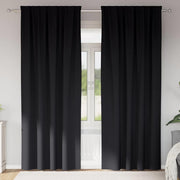 Zavjese za blackout s prstenovima 2 pcs Crna 225 x 140 cm