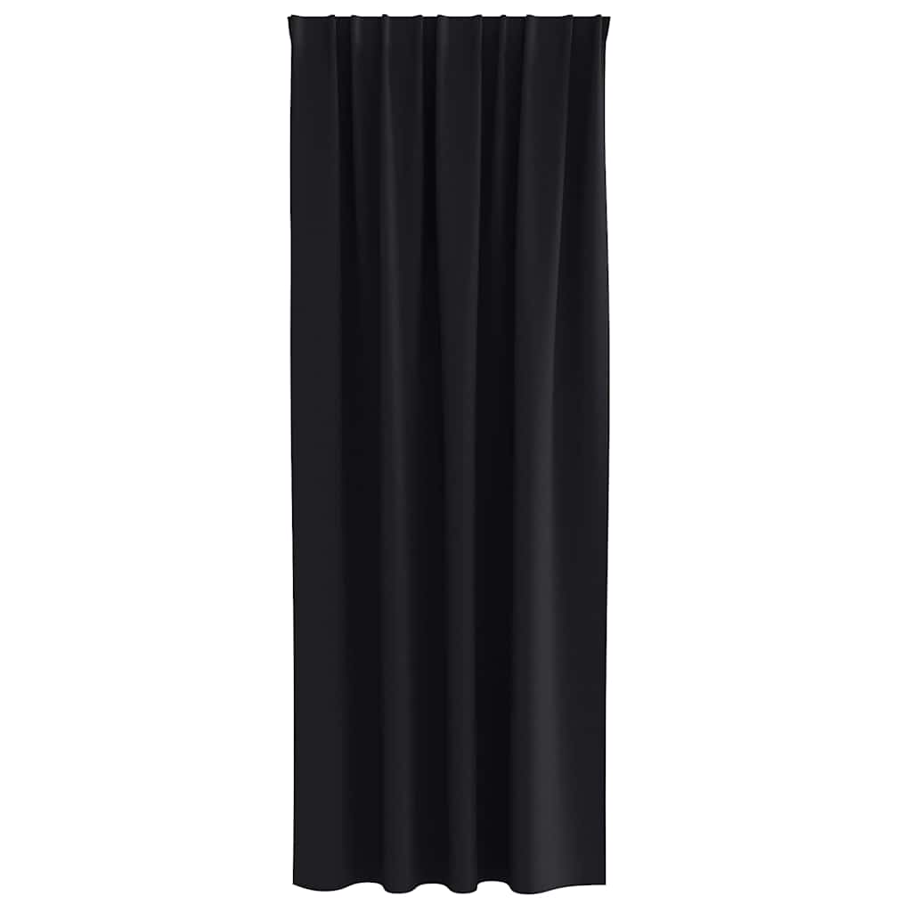 Zavjese za blackout s prstenovima 2 pcs Crna 245 x 140 cm