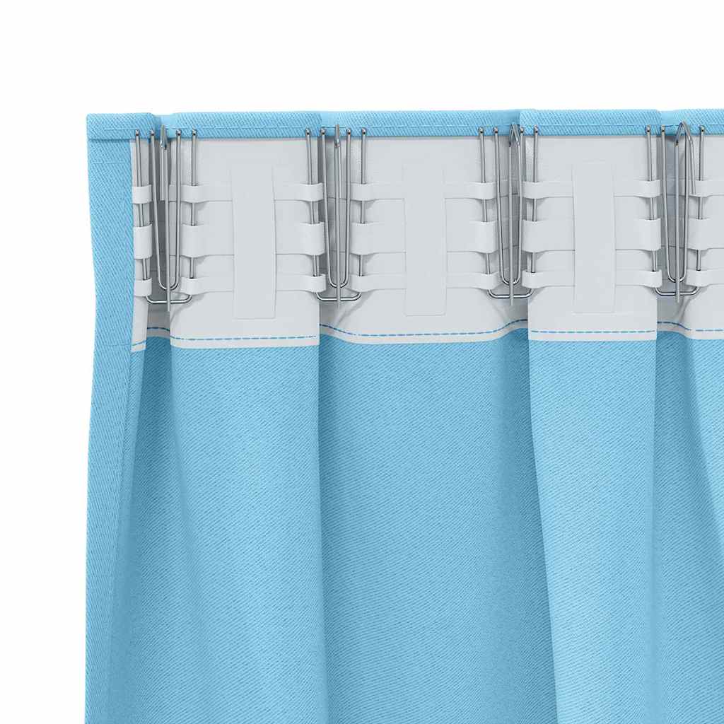 Zavjese za blackout s prstenovima 2 pcs Svijetloplava