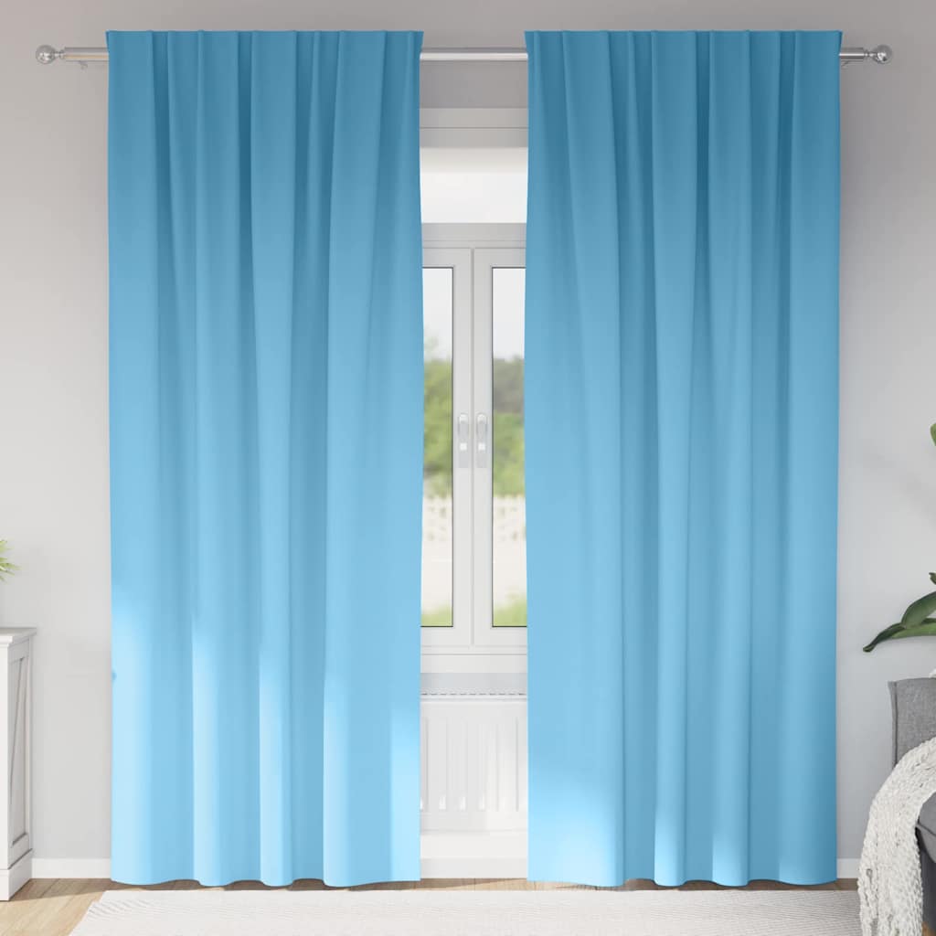 Zavjese za blackout s prstenovima 2 pcs Svijetloplava