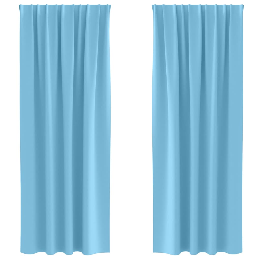 Zavjese za blackout s prstenovima 2 pcs Svijetloplava