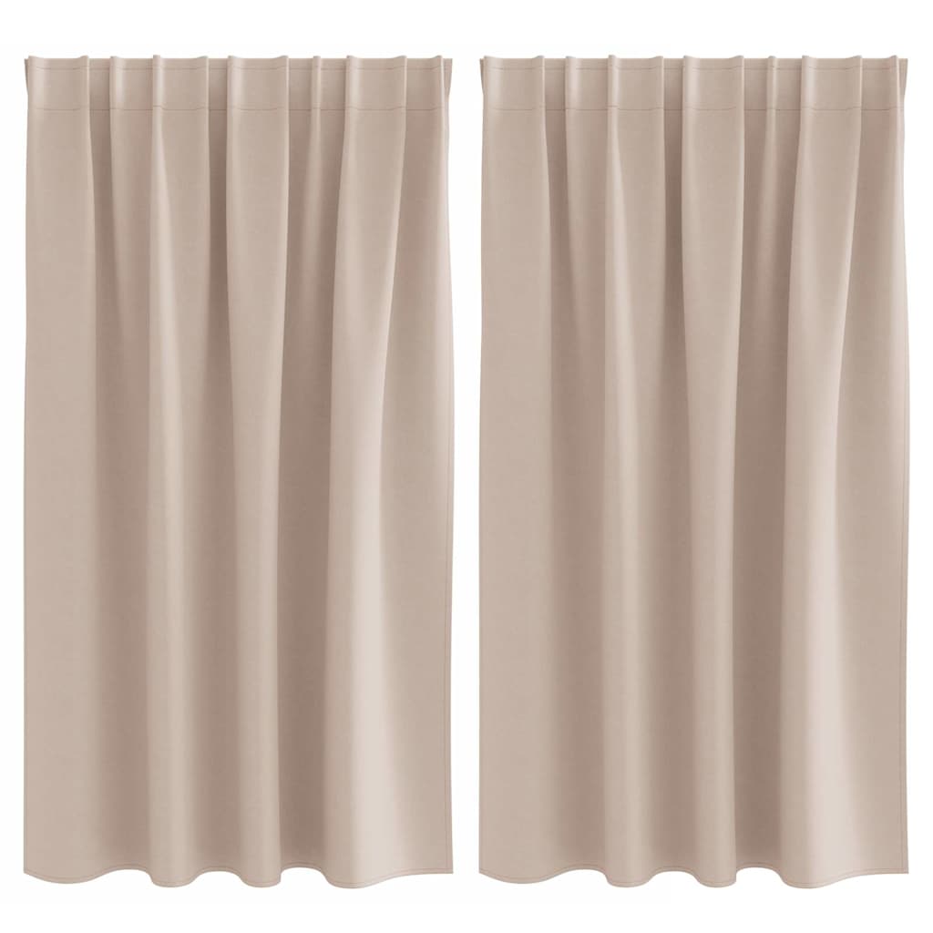 Zavjese za blackout s prstenovima 2 pcs Sivo-smeđa 140 x 140 cm