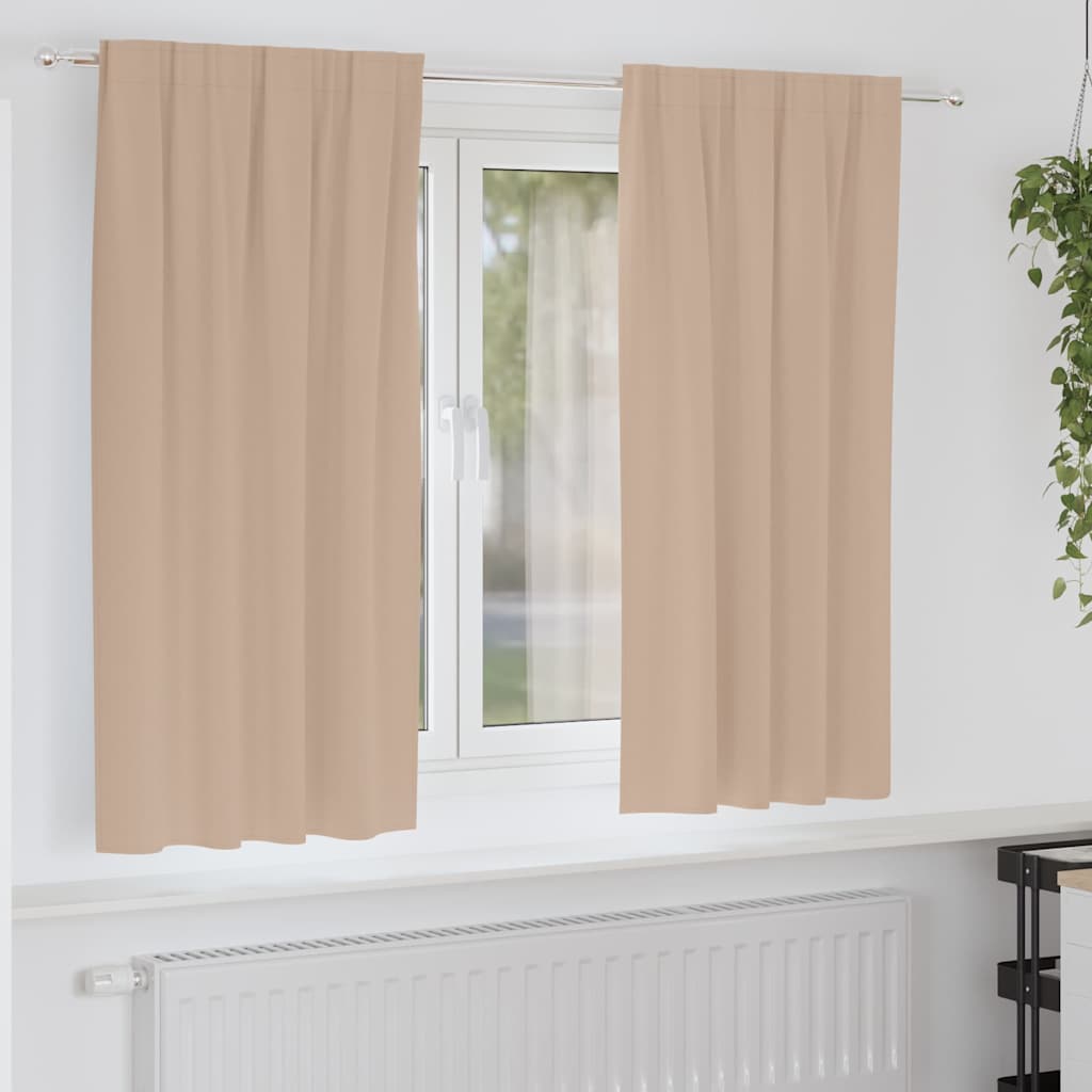 Zavjese za blackout s prstenovima 2 pcs Sivo-smeđa 175 x 140 cm