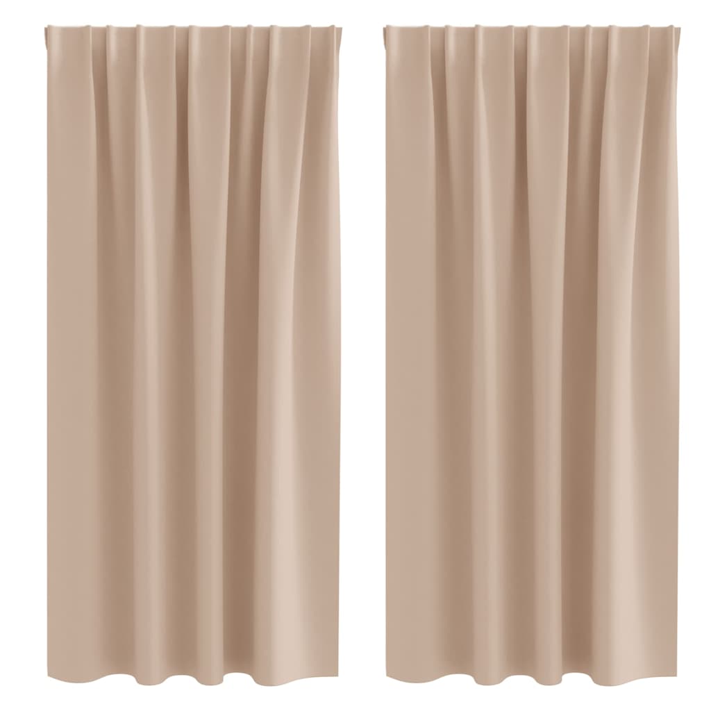 Zavjese za blackout s prstenovima 2 pcs Sivo-smeđa 175 x 140 cm