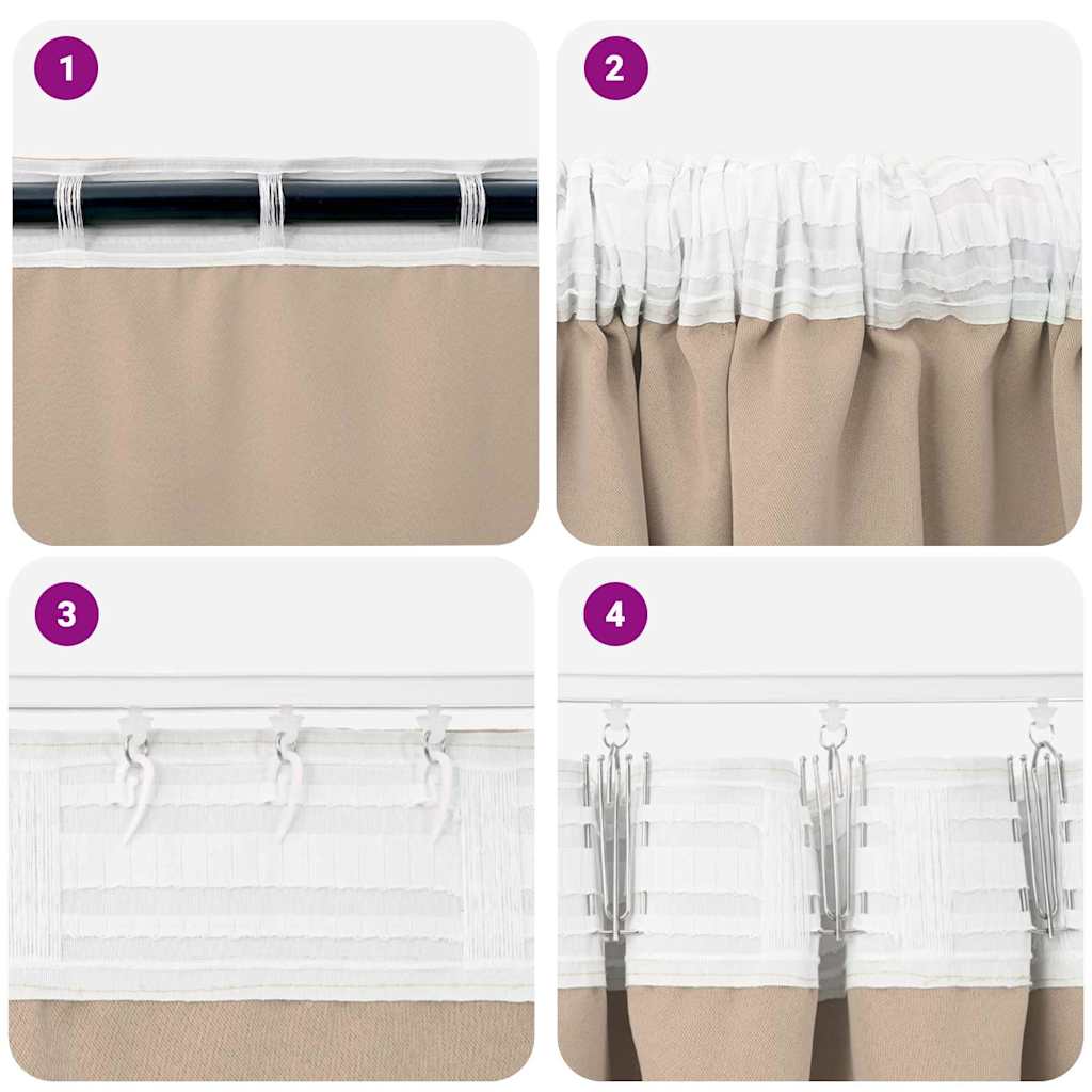 Zavjese za blackout s prstenovima 2 pcs Sivo-smeđa 225 x 140 cm