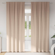 Zavjese za blackout s prstenovima 2 pcs Sivo-smeđa 225 x 140 cm