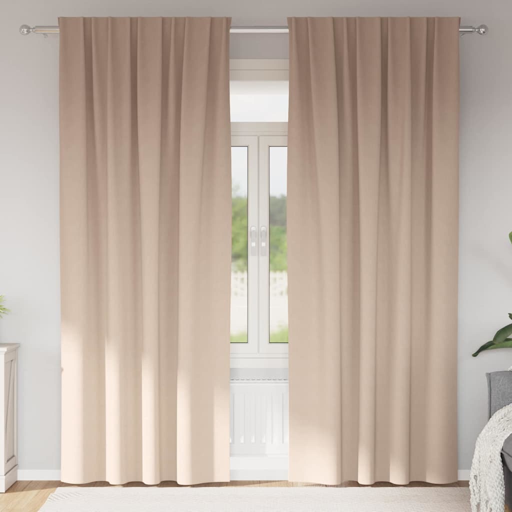 Zavjese za blackout s prstenovima 2 pcs Sivo-smeđa 225 x 140 cm