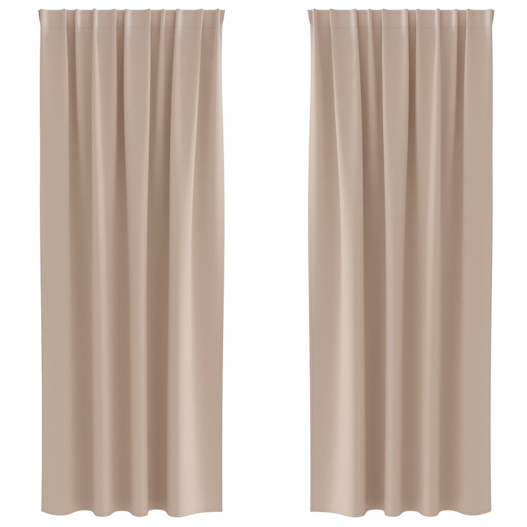 Zavjese za blackout s prstenovima 2 pcs Sivo-smeđa 225 x 140 cm