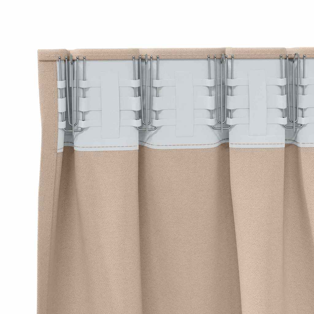 Zavjese za blackout s prstenovima 2 pcs Sivo-smeđa 245 x 140 cm