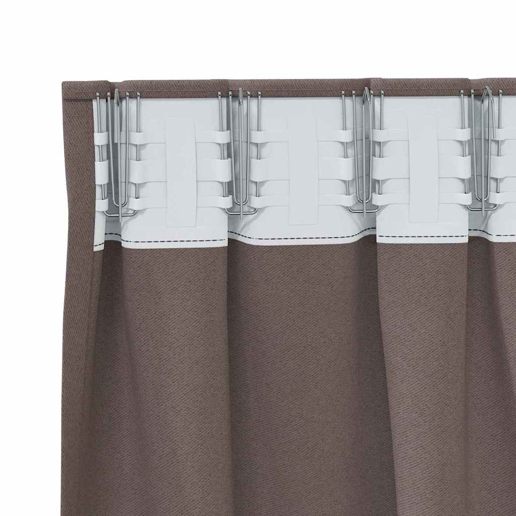 Zavjese za blackout s prstenovima 2 pcs Tamno smeđa