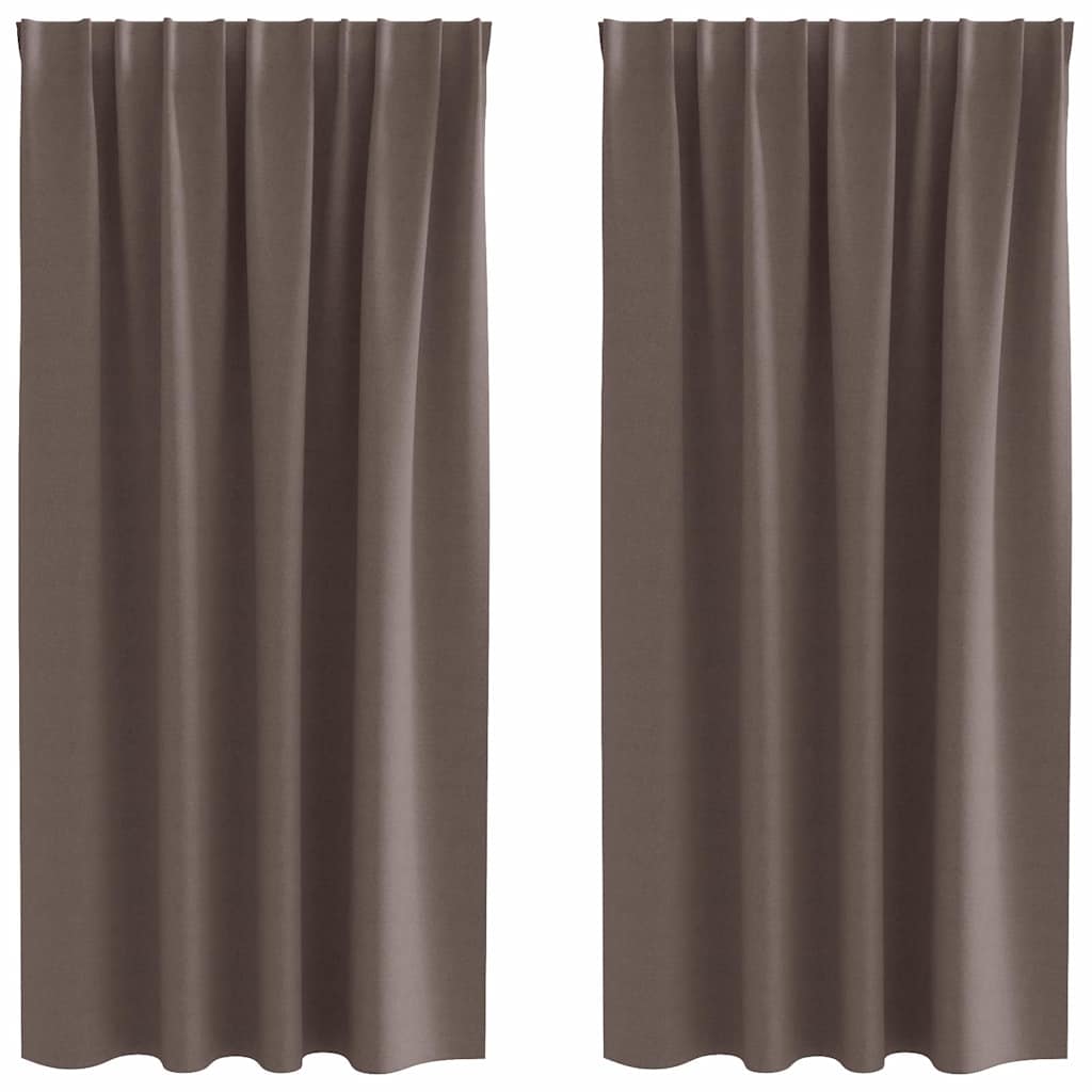 Zavjese za blackout s prstenovima 2 pcs Tamno smeđa
