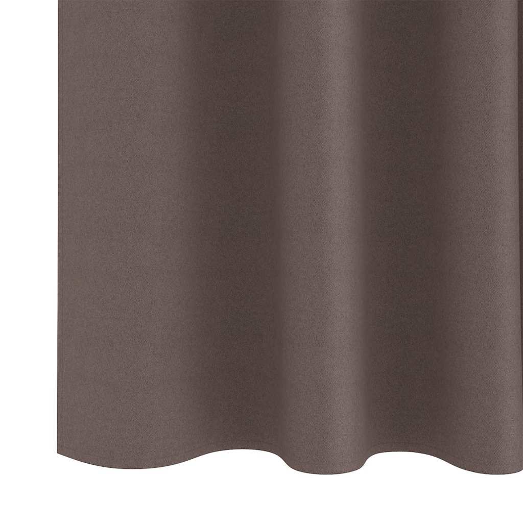 Zavjese za blackout s prstenovima 2 pcs Tamno smeđa