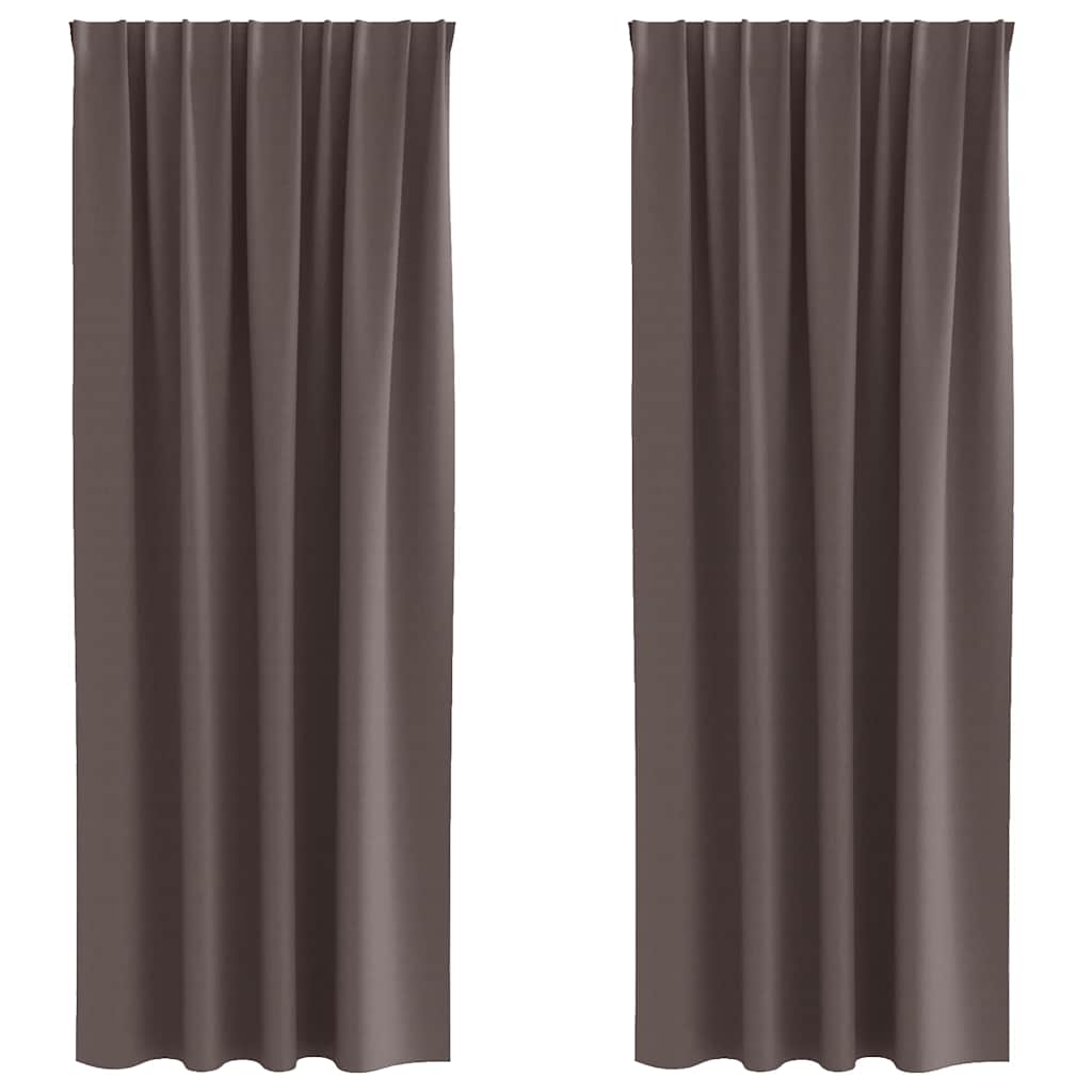 Zavjese za blackout s prstenovima 2 pcs Tamno smeđa