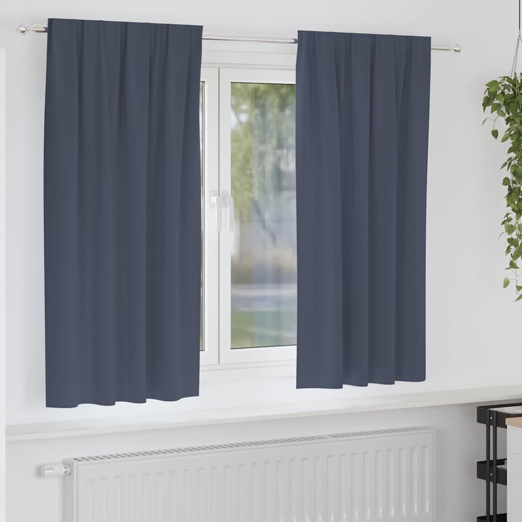 Zavjese za blackout s prstenovima 2 pcs Antracit 175 x 140 cm