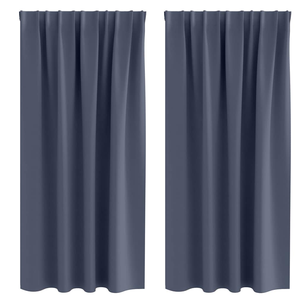 Zavjese za blackout s prstenovima 2 pcs Antracit 175 x 140 cm