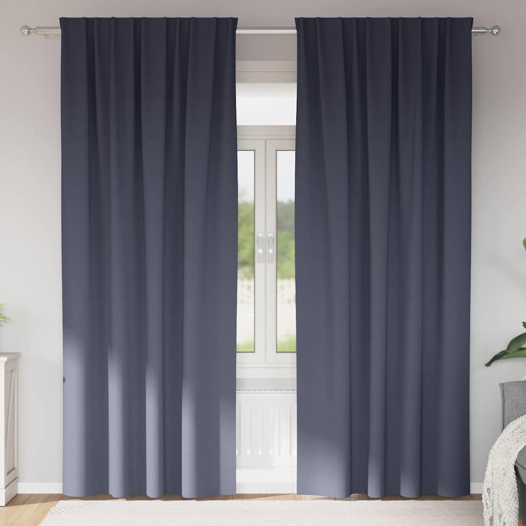 Zavjese za blackout s prstenovima 2 pcs Antracit 225 x 140 cm