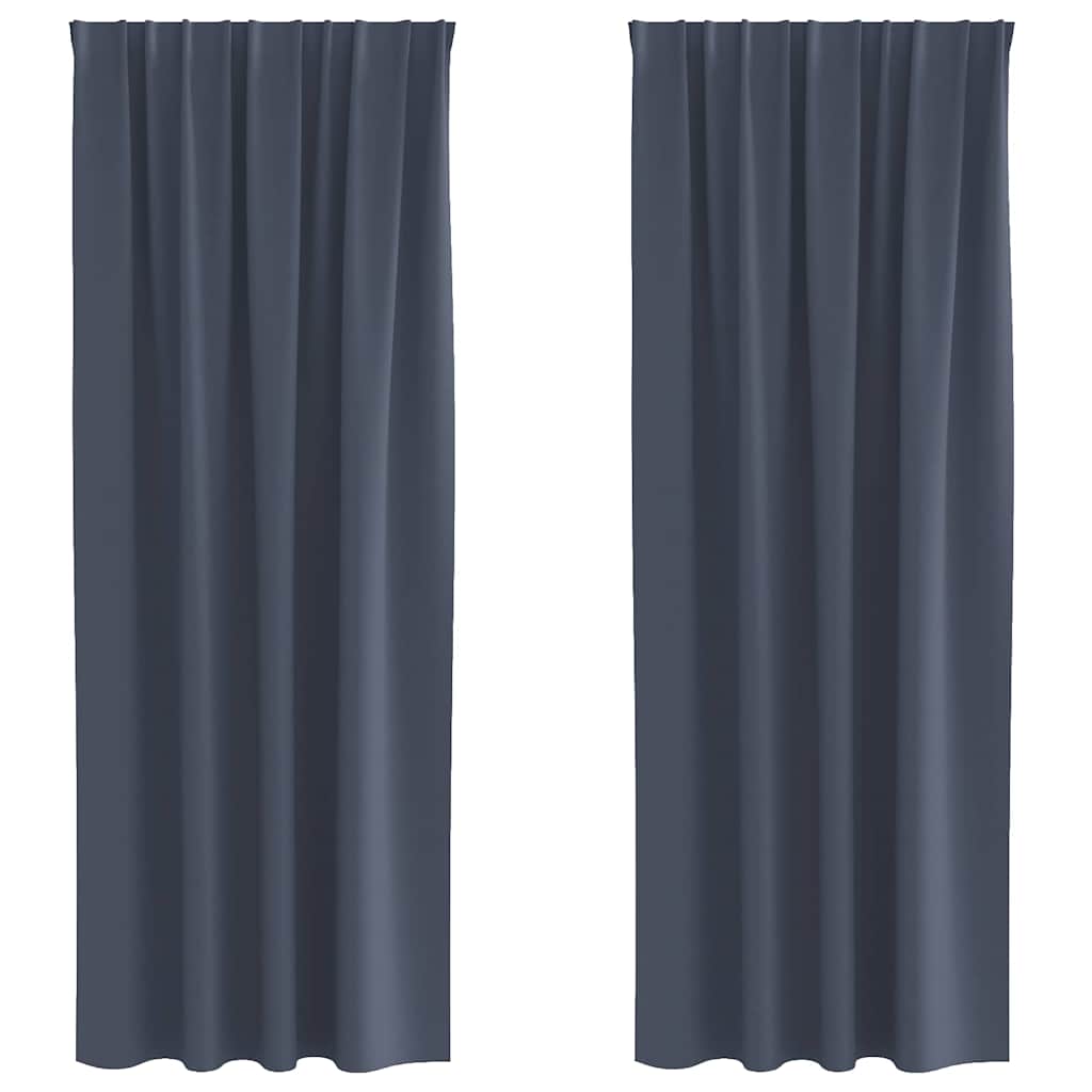 Zavjese za blackout s prstenovima 2 pcs Antracit 225 x 140 cm