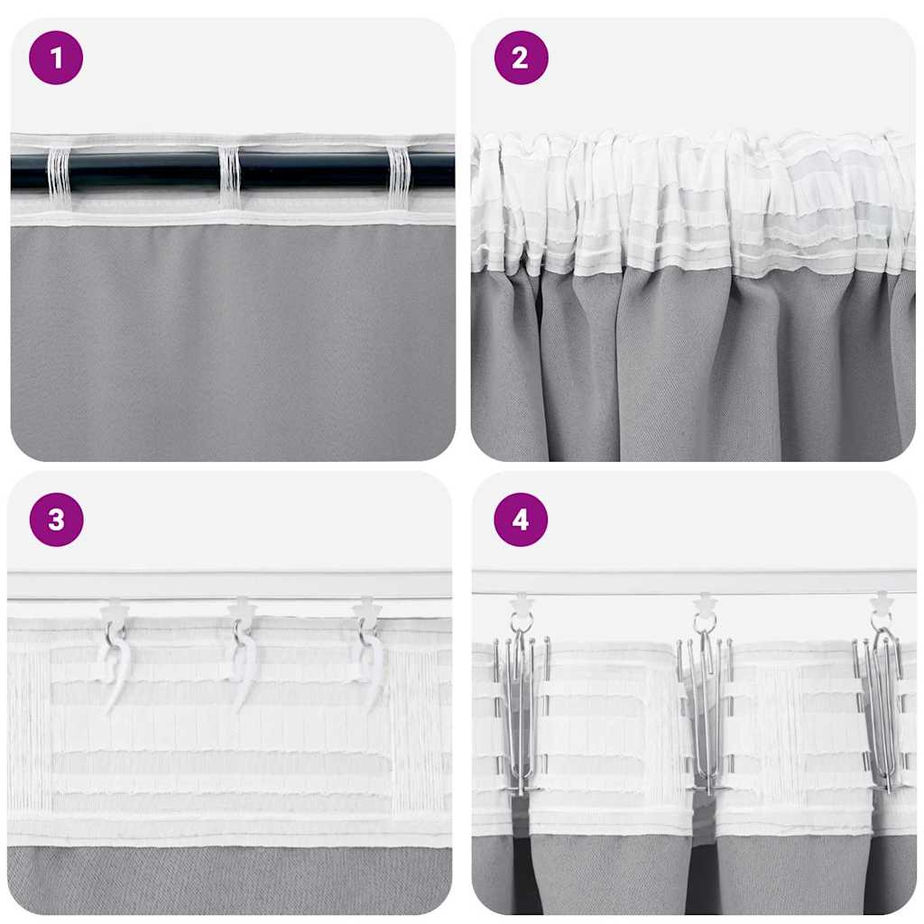 Zavjese za blackout s prstenovima 2 pcs Svijetlo siva