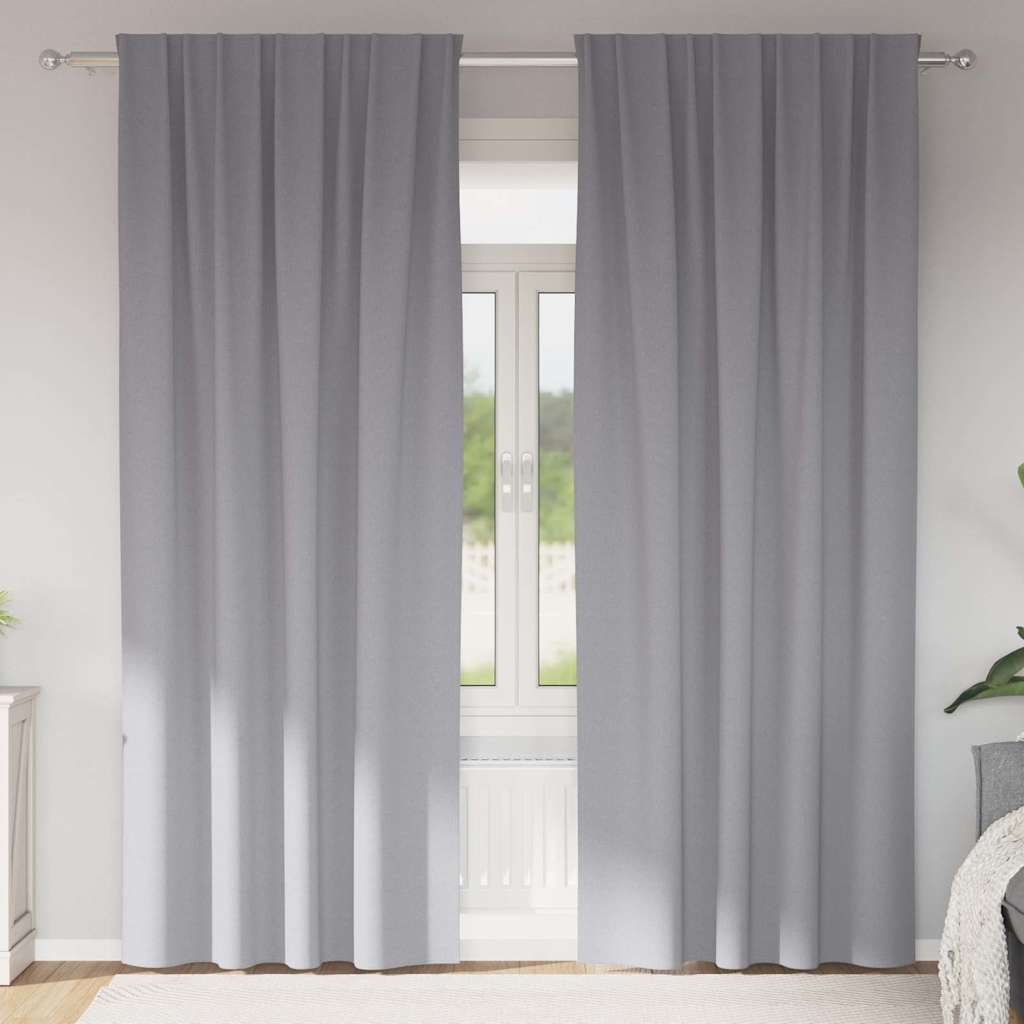 Zavjese za blackout s prstenovima 2 pcs Svijetlo siva