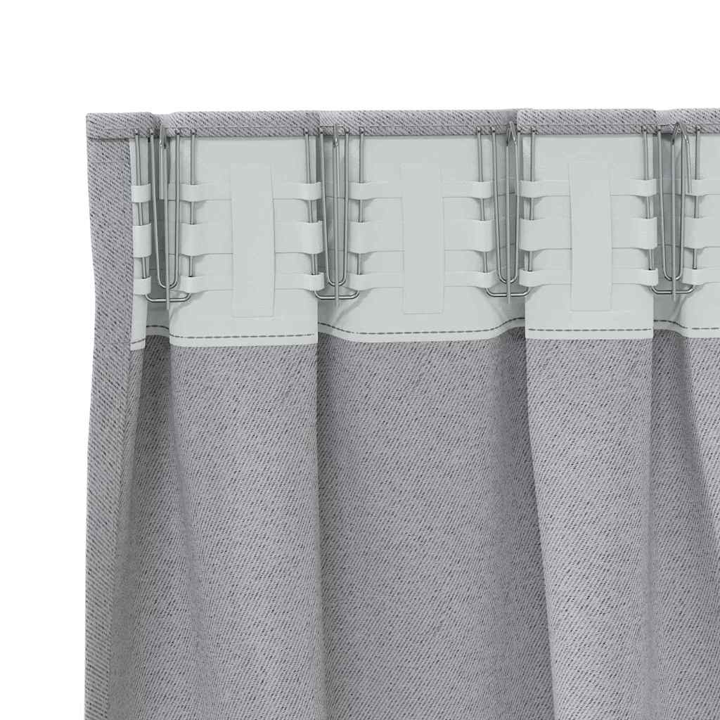 Zavjese za blackout s prstenovima 2 pcs Svijetlo siva