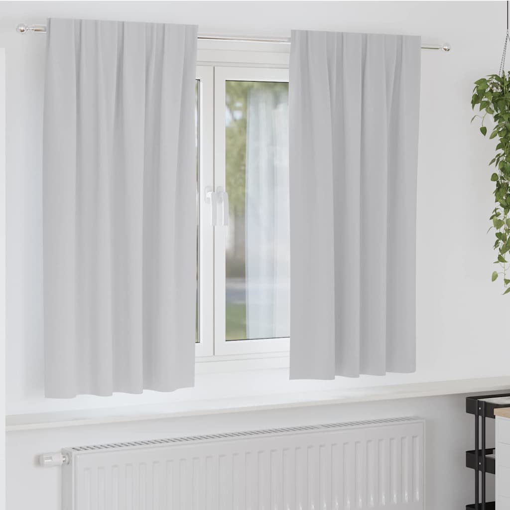 Zavjese za blackout s prstenovima 2 pcs Svijetlo siva