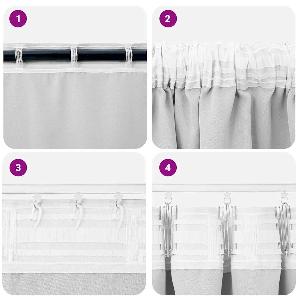 Zavjese za blackout s prstenovima 2 pcs Svijetlo Siva