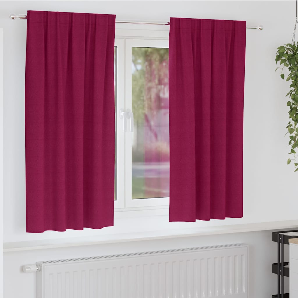 Zavjese za blackout s prstenovima 2 pcs Vinska crvena