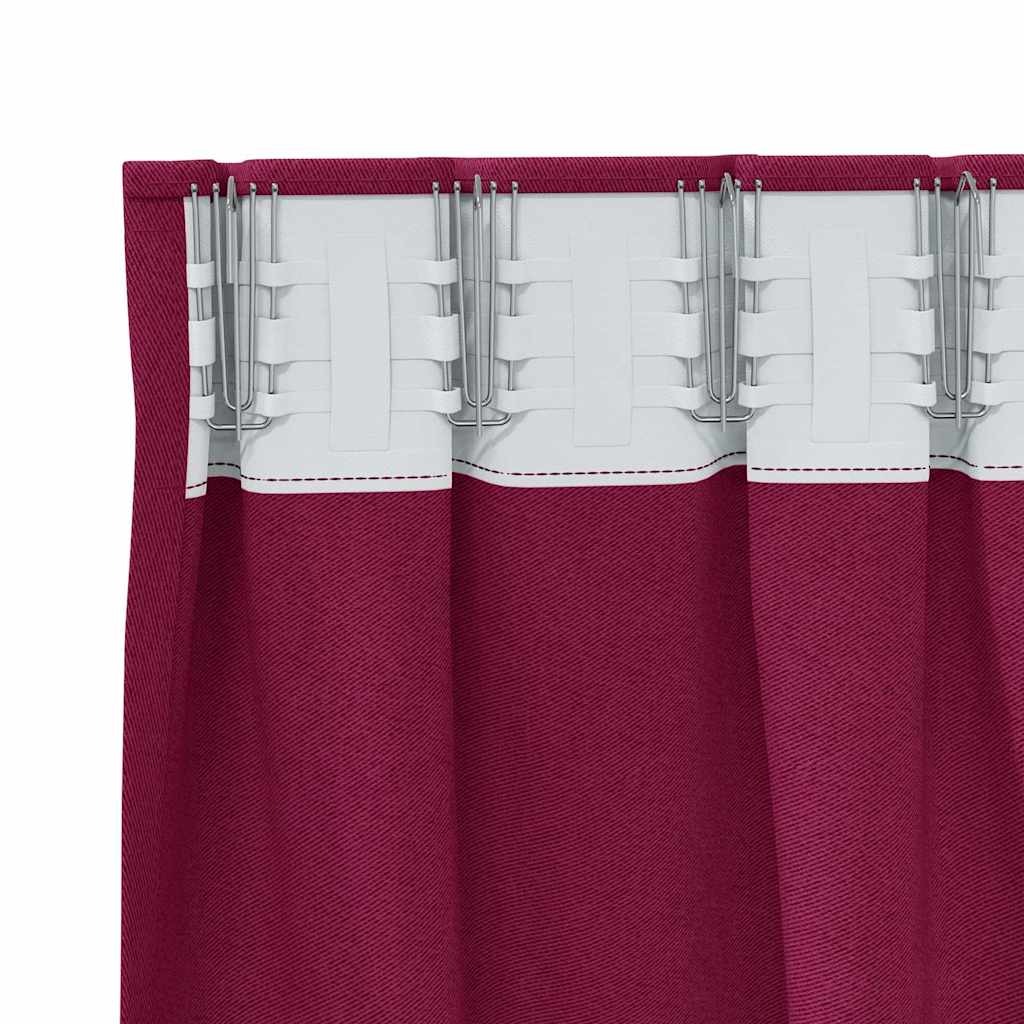 Zavjese za blackout s prstenovima 2 pcs Vinska crvena