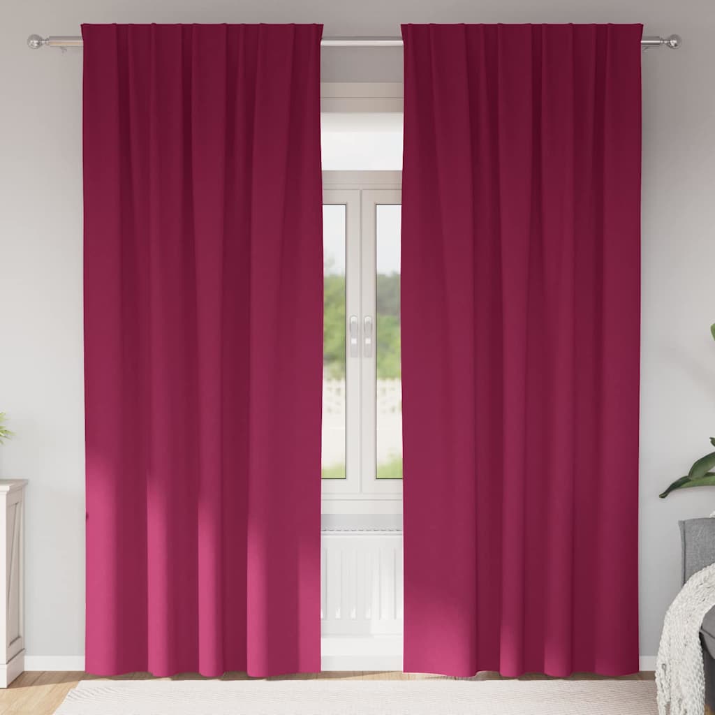 Zavjese za blackout s prstenovima 2 pcs Vinska crvena