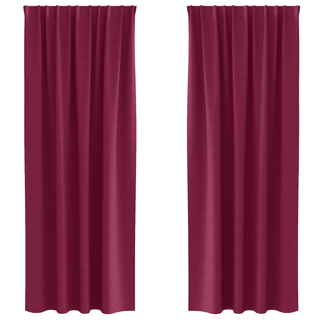 Zavjese za blackout s prstenovima 2 pcs Vinska crvena