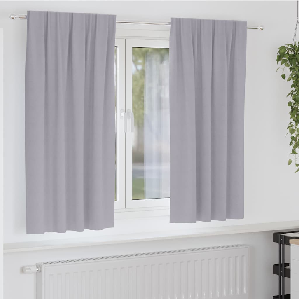 Zavjese za blackout s prstenovima 2 pcs Metalna Siva
