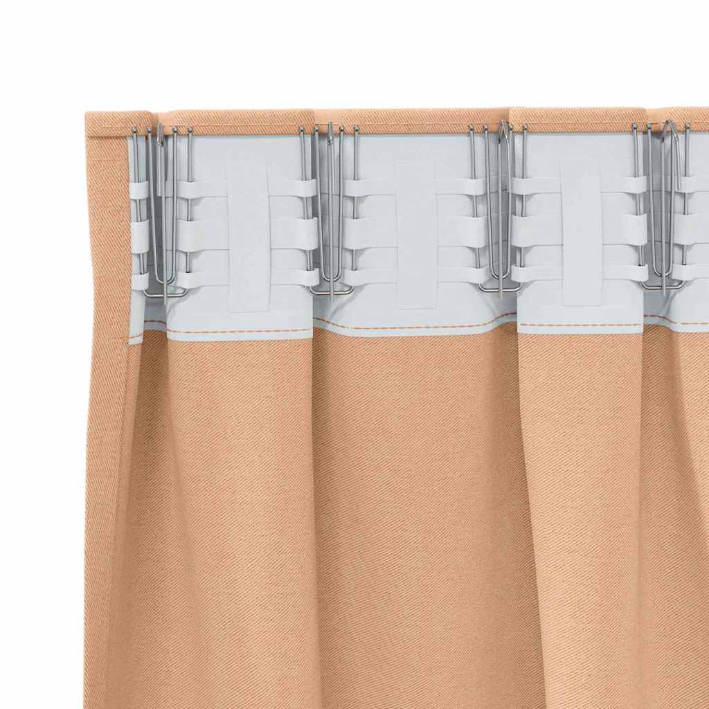 Zavjese za blackout s prstenovima 2 pcs Svijetlosmeđa