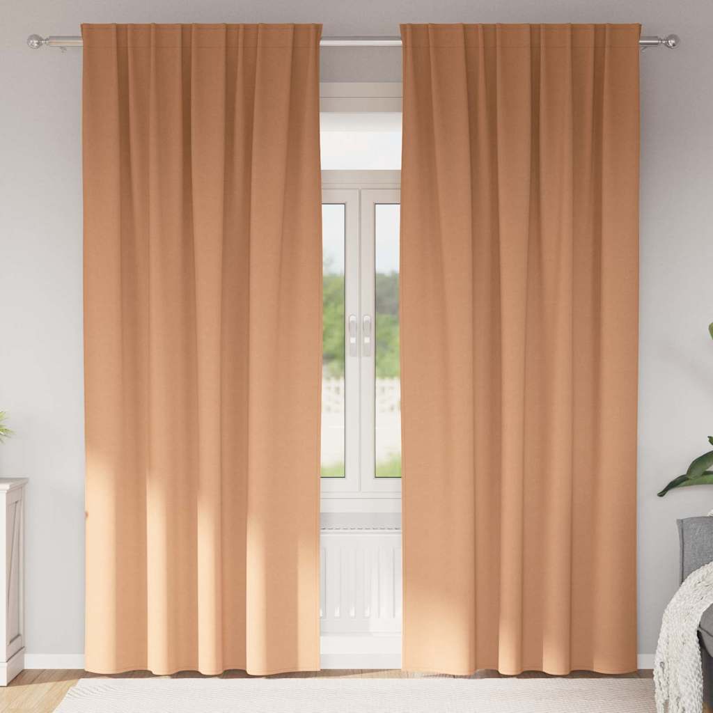 Zavjese za blackout s prstenovima 2 pcs Svijetlosmeđa