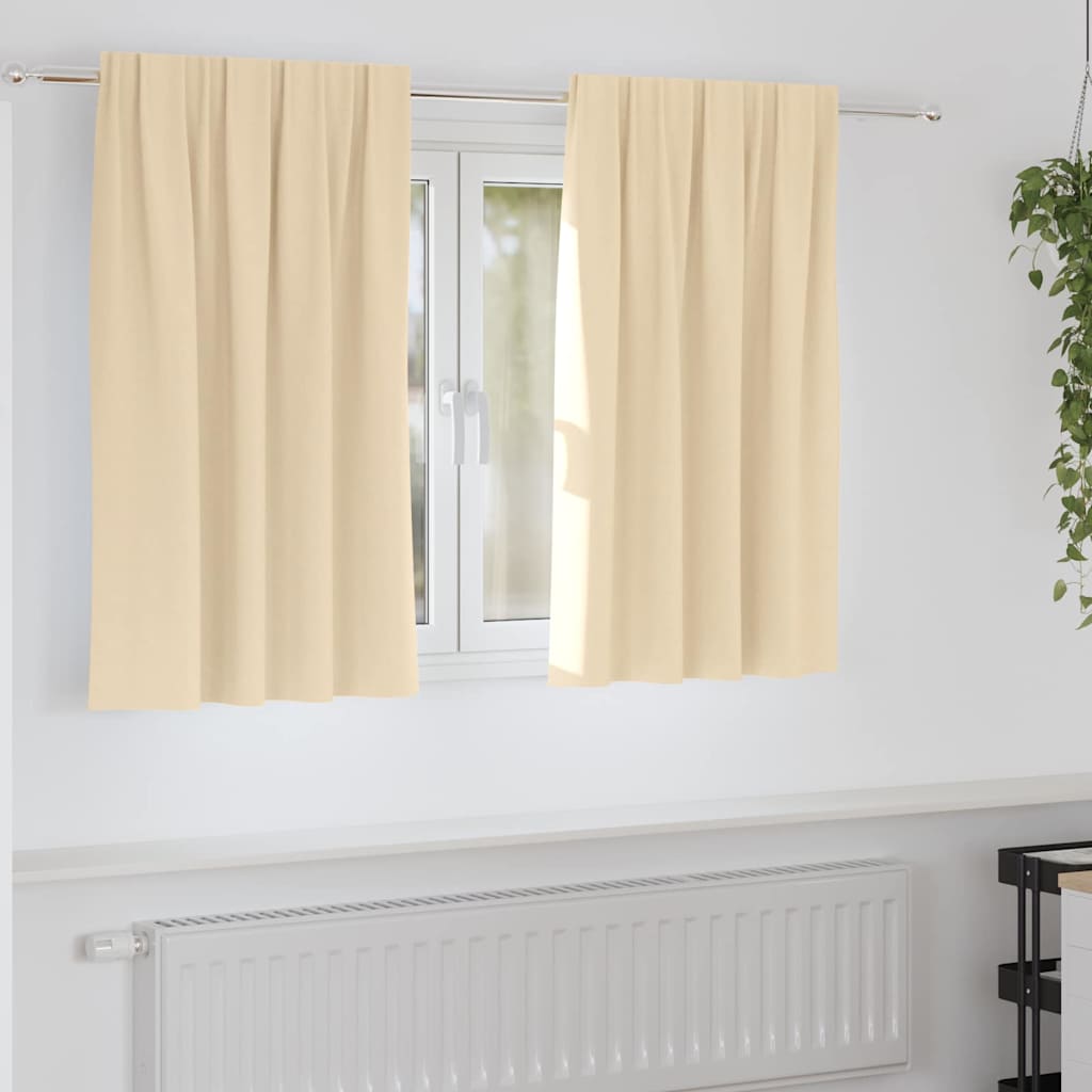 Zavjese za blackout s prstenovima 2 pcs Krema 140 x 140 cm
