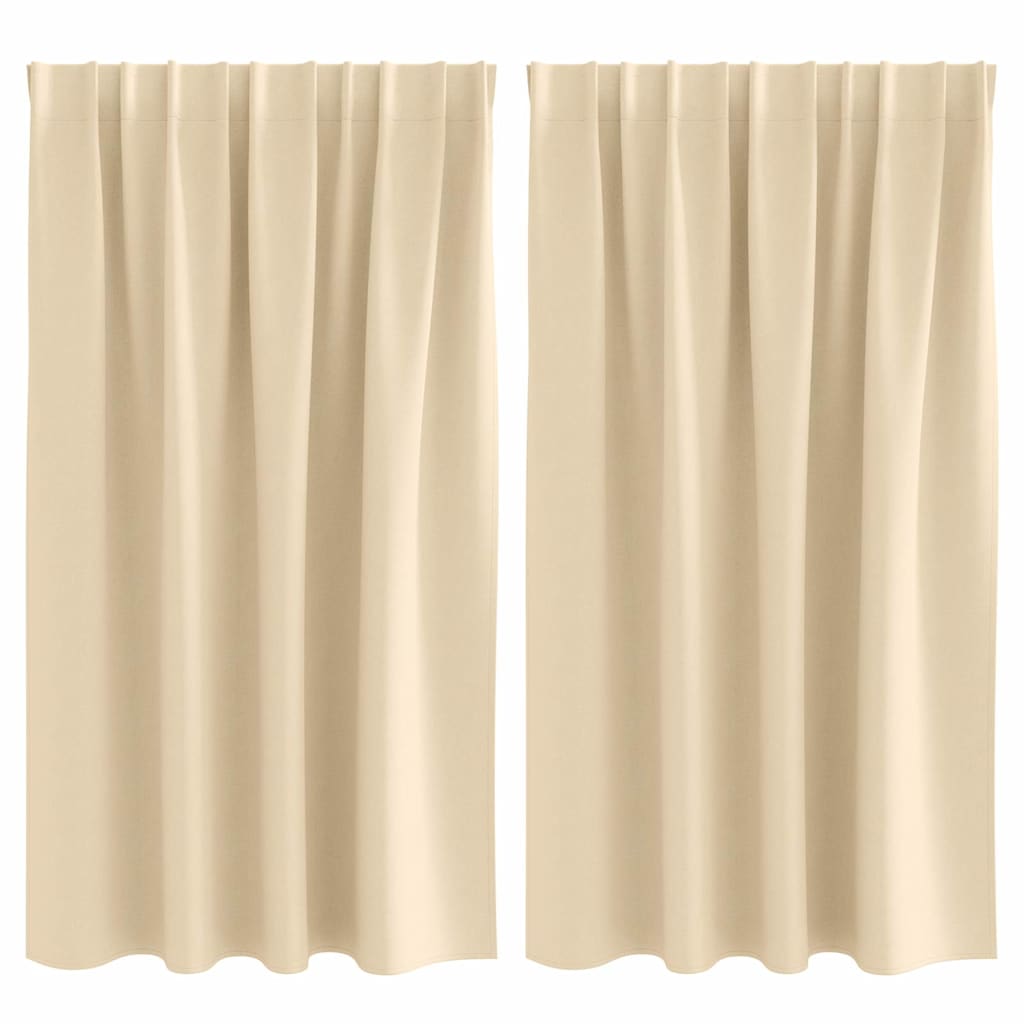 Zavjese za blackout s prstenovima 2 pcs Krema 140 x 140 cm